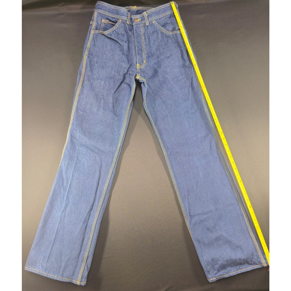 Vintage Hash Jeans Dark Wash Flare Leg Denim Star Pocket High Rise Trousers 27 - Picture 15 of 16